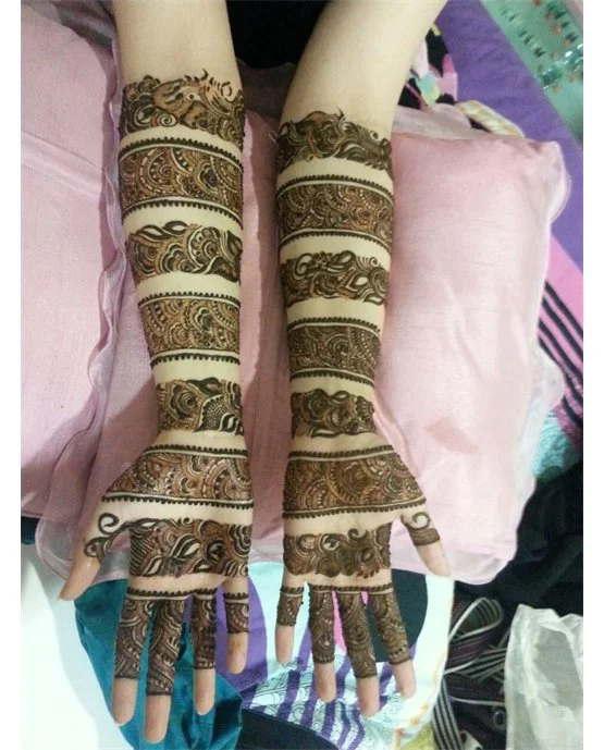 Butterfly Inspired Vibrant Simple Full Hand Mehndi Design